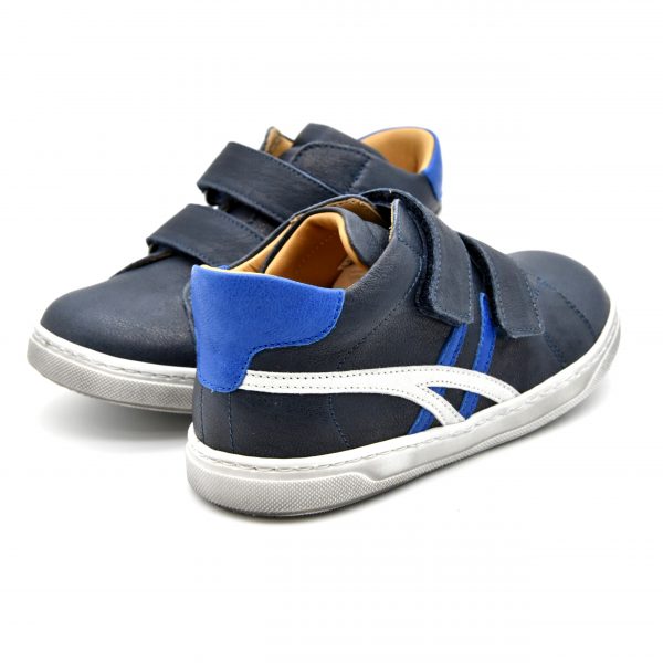 Zecchino D'oro, sneakers, velcro, pelle, made in Italy, blu scuro, azzurro, retro