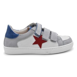 Zecchino D'oro, sneakers, made in Italy, bianco, grigio, azzurro, stella rossa, nabuk, pelle, velcro, profilo
