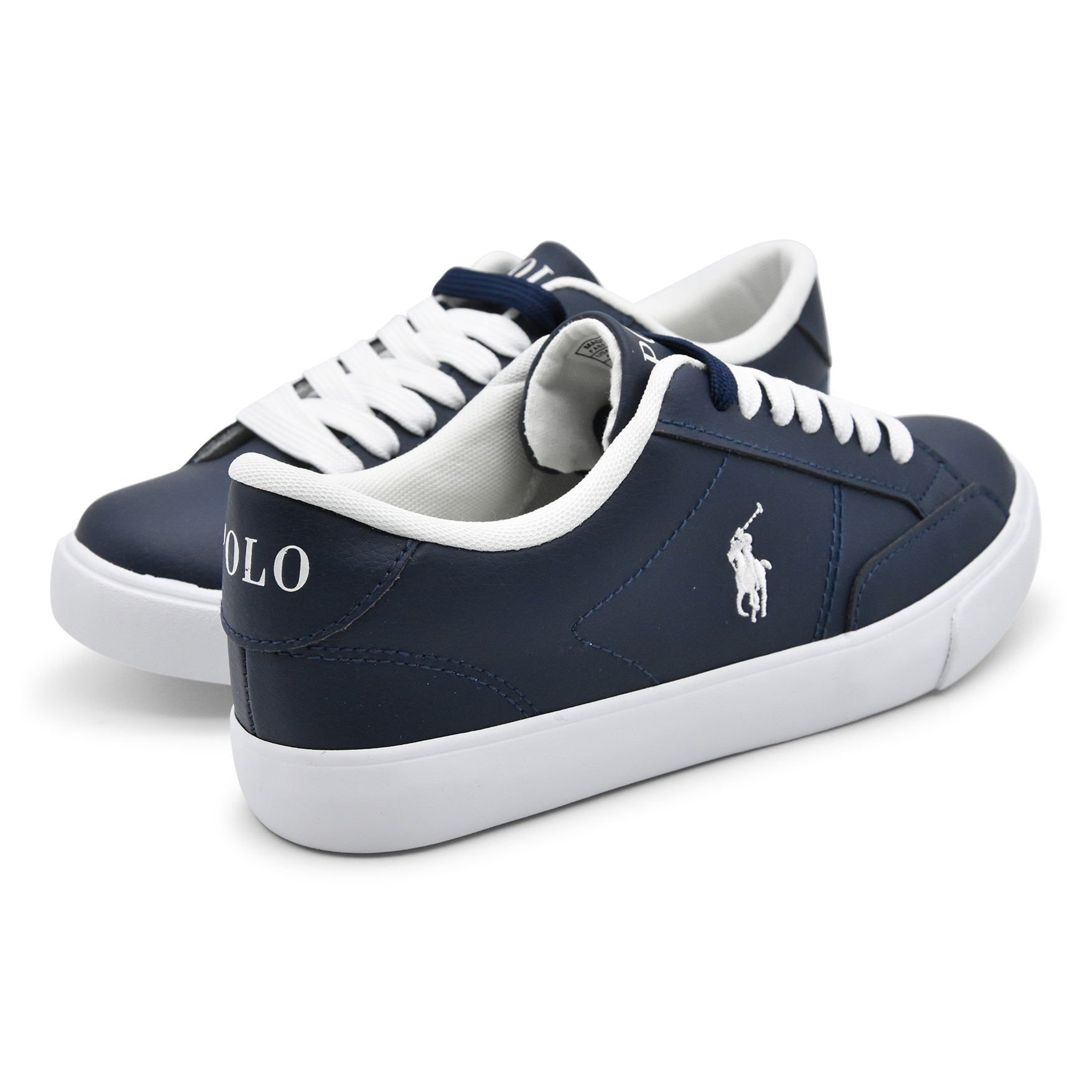Polo Ralph Lauren, sneakers, pelle, blu, lacci, retro