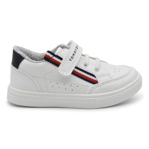 Tommy Hilfiger, sneakers, lacci elasticizzati, velcro, bianco, fascetta Hilf, profilo