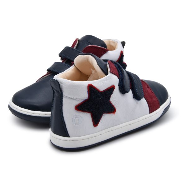 Walkey, made in Italy, sneakers, velcro, pelle, blu, bianco, rosso, retro
