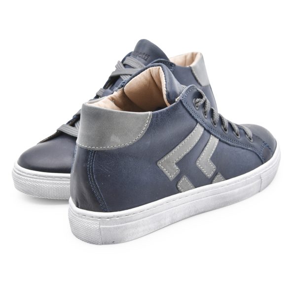 Dianetti Casual, sneakers, made in Italy, pelle, lacci, zip, blu, grigio, retro